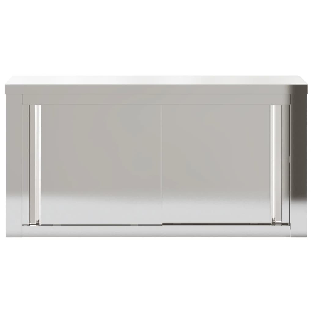 Kitchen Wall Cabinet with Shelf Stainless Steel 92 cm 46 cm with door