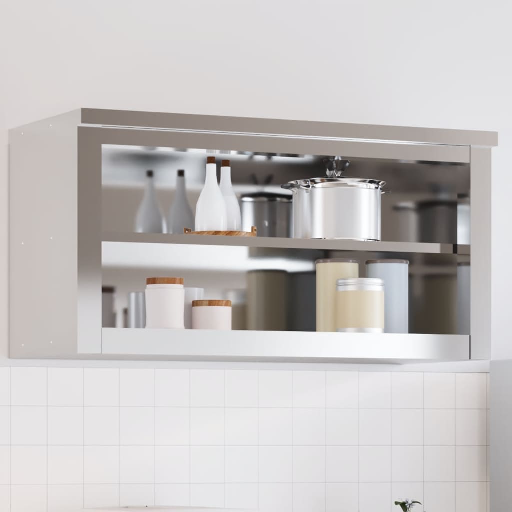 Kitchen Wall Cabinet with Shelf Stainless Steel 92 cm 46 cm standard