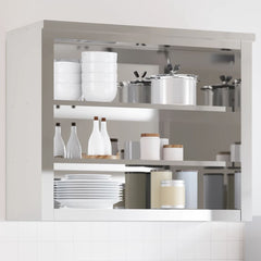 Kitchen Wall Cabinet with Shelf Stainless Steel 92 cm 75 cm standard