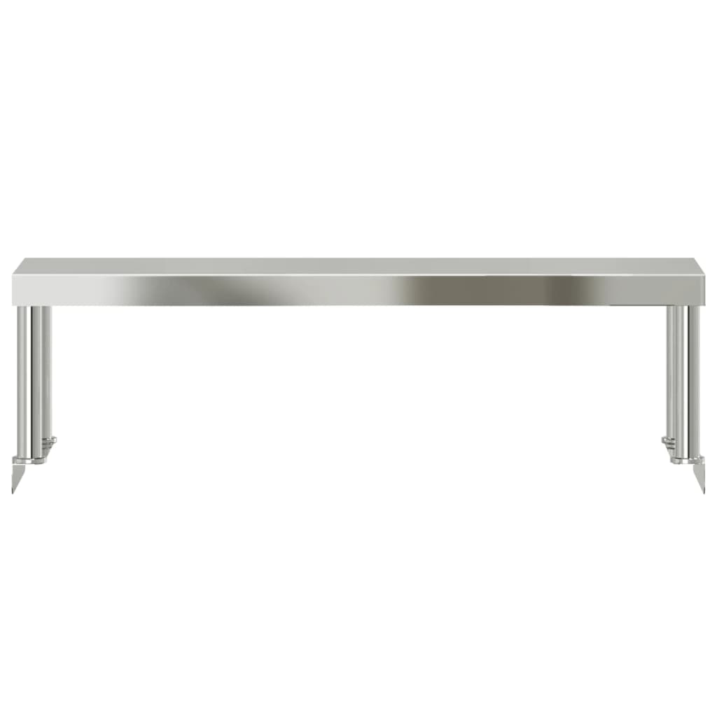 vidaXL Work Table Overshelf 110x30x35 cm Stainless Steel 5