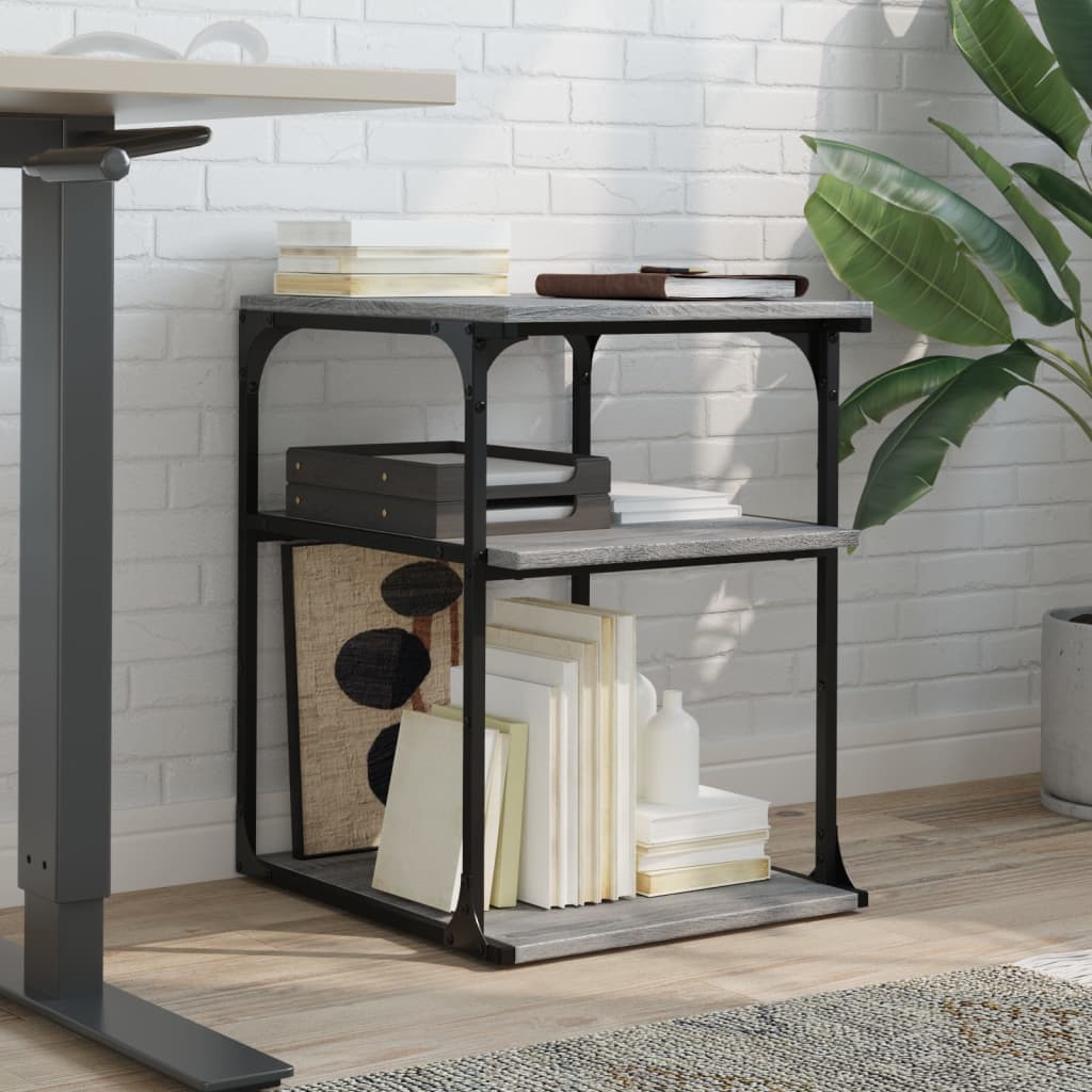 vidaXL Printer Stand 3-Tier Grey Sonoma 43x48x64 cm Engineered Wood 3