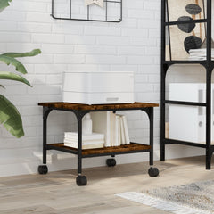 Printer Stand 2-Tier Smoked Oak Engineered Wood, image 4