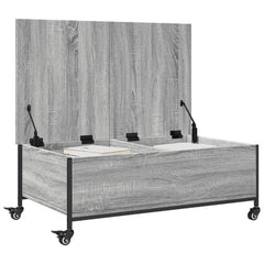 vidaXL Coffee Table with Wheels Grey Sonoma 91x55x34 cm Engineered Wood 5