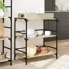 vidaXL Kitchen Trolley Sonoma Oak 81.5x41x92.5 cm Engineered Wood 4
