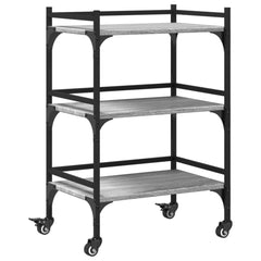 vidaXL Kitchen Trolley Grey Sonoma 50x35x75.5 cm Engineered Wood 2