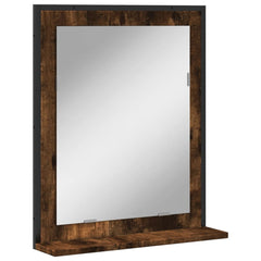 vidaXL Bathroom Mirror with Shelf Smoked Oak 50x12x60 cm Engineered Wood 2