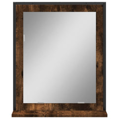 vidaXL Bathroom Mirror with Shelf Smoked Oak 50x12x60 cm Engineered Wood 4