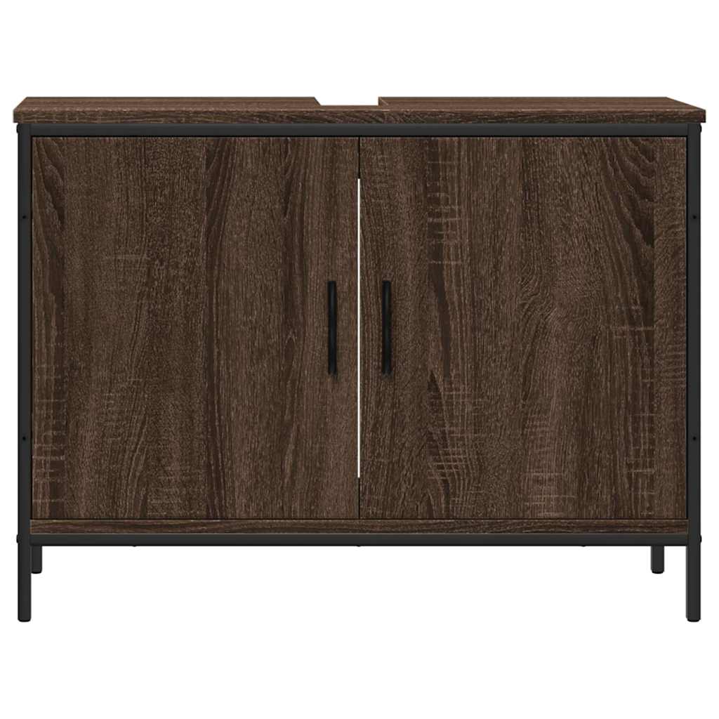 vidaXL Bathroom Sink Cabinet Brown Oak 80x30x60 cm Engineered Wood 4