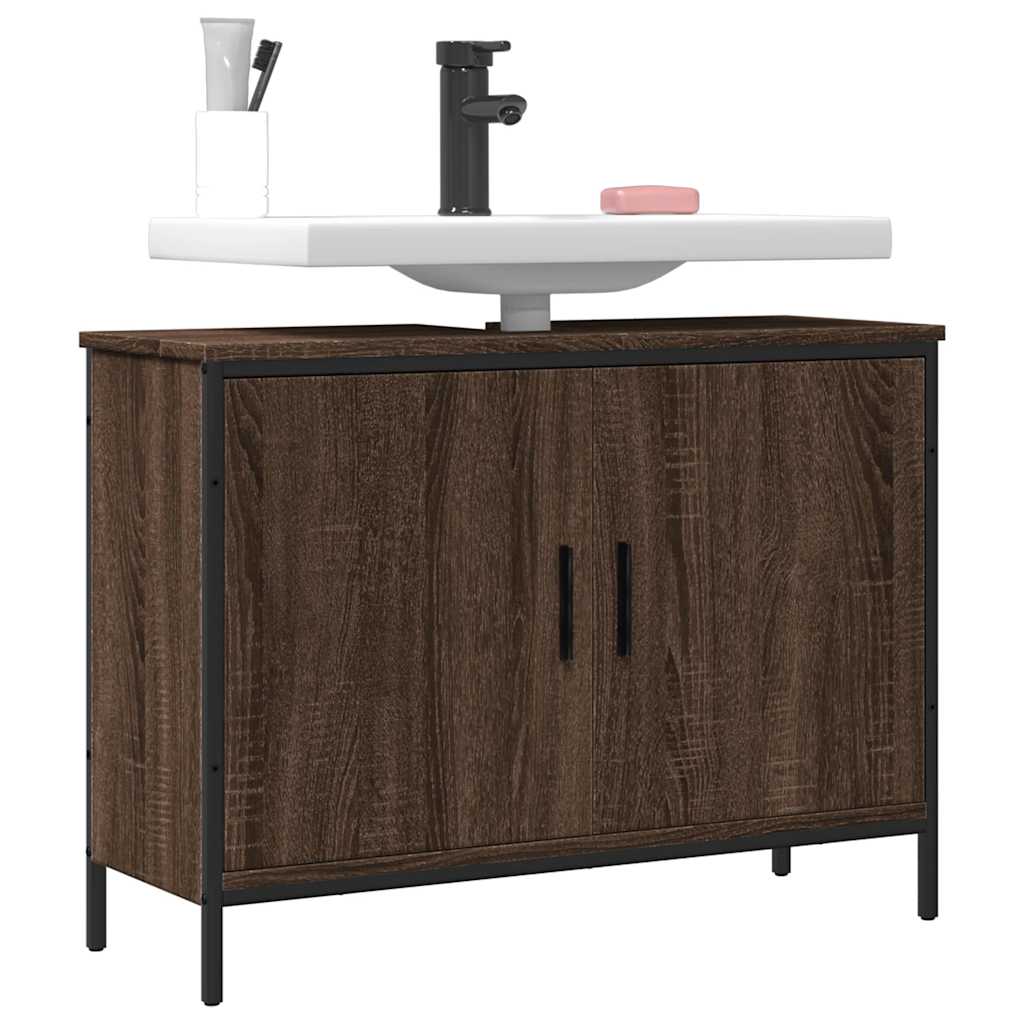 Bathroom Sink Cabinet Engineered Wood in Brown Oak