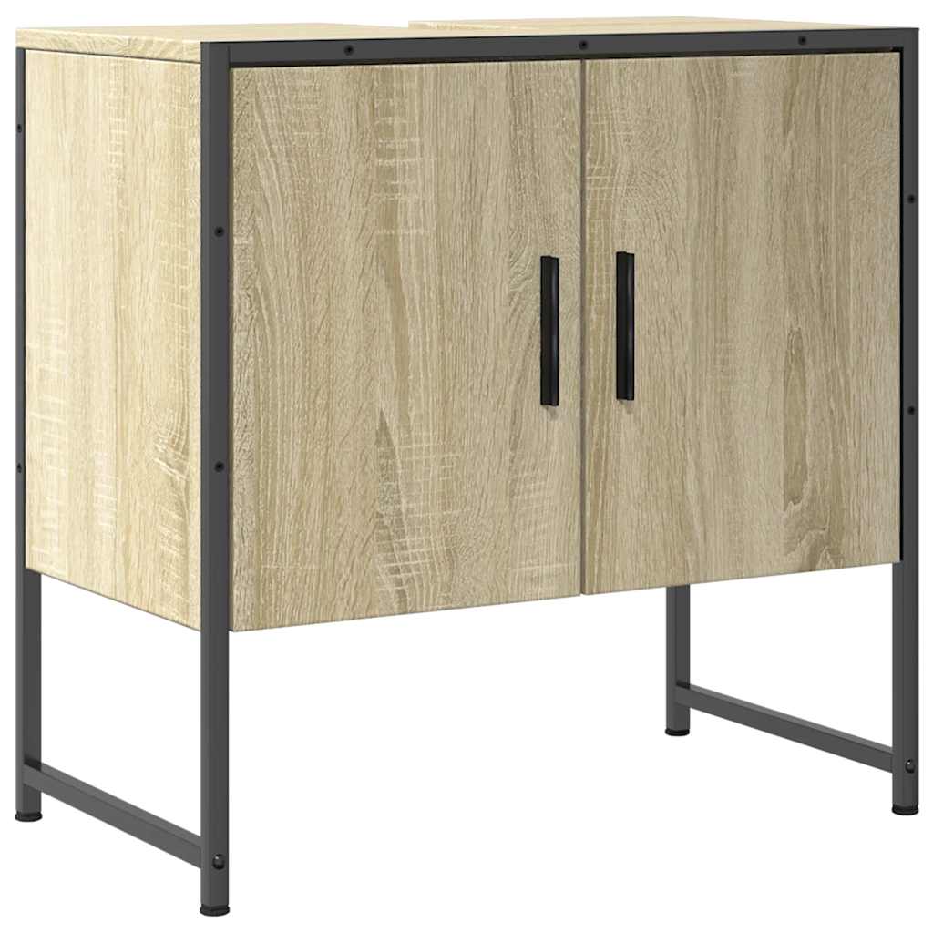 vidaXL Bathroom Sink Cabinet Sonoma Oak 60x33x60 cm Engineered Wood 2