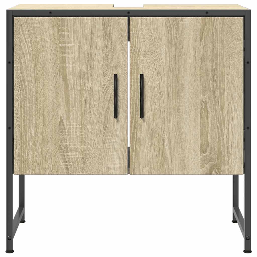 vidaXL Bathroom Sink Cabinet Sonoma Oak 60x33x60 cm Engineered Wood 4