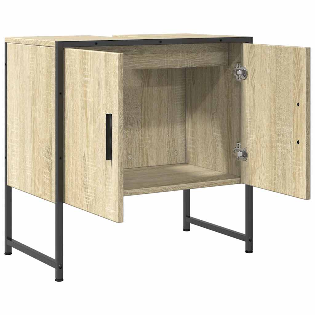 vidaXL Bathroom Sink Cabinet Sonoma Oak 60x33x60 cm Engineered Wood 5