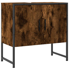 vidaXL Bathroom Sink Cabinet Smoked Oak 60x33x60 cm Engineered Wood 2