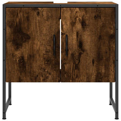 vidaXL Bathroom Sink Cabinet Smoked Oak 60x33x60 cm Engineered Wood 4