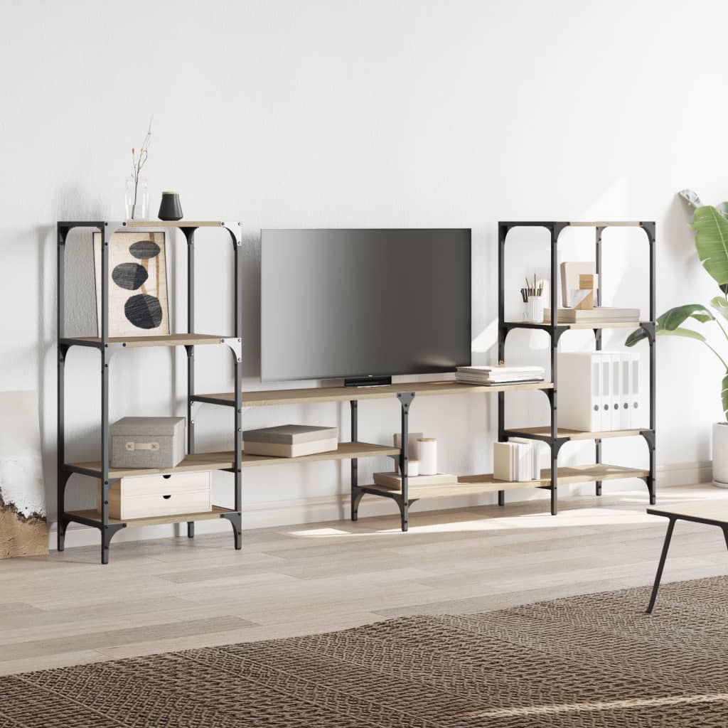 TV Cabinet 206,5x28,5x95 cm Engineered Wood Sonoma oak