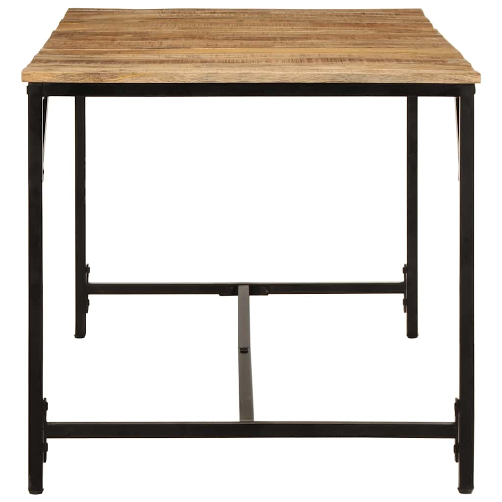 vidaXL Dining Table 160x80x75 cm Solid Wood Rough Mango 3