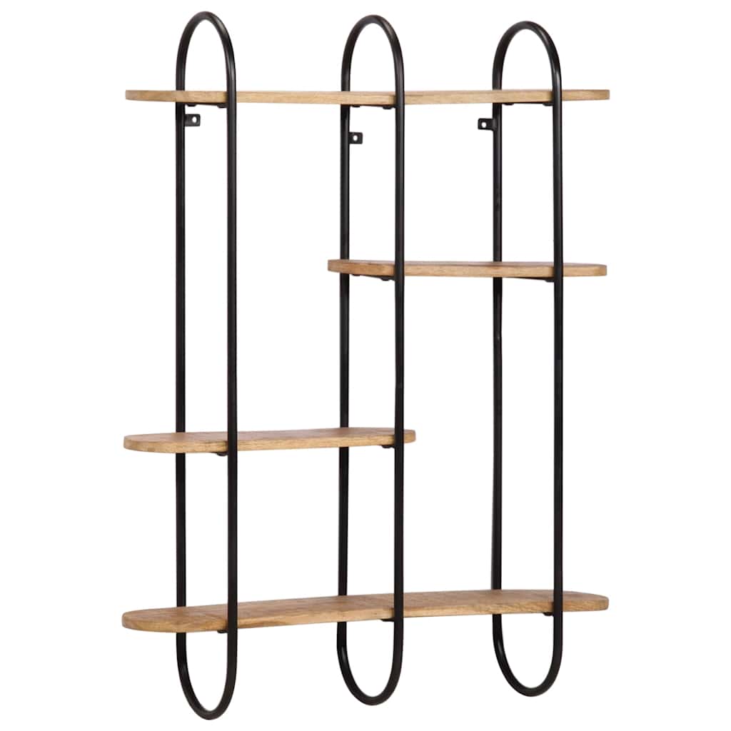 vidaXL Wall Shelf 90x20x116,5 cm Solid Rough Wood Mango 1