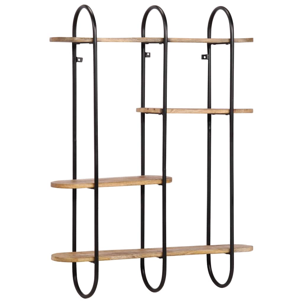 vidaXL Wall Shelf 90x20x116,5 cm Solid Rough Wood Mango 3