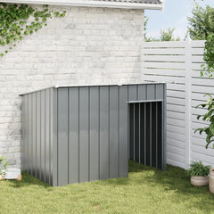 Dog House with Run Anthracite Galvanised Steel 91 cm