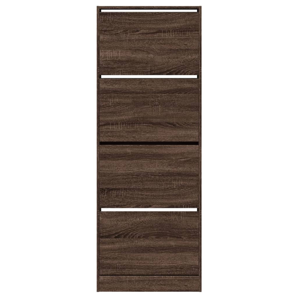 vidaXL Shoe Cabinet Brown Oak 60x21x163.5 cm Engineered Wood 5