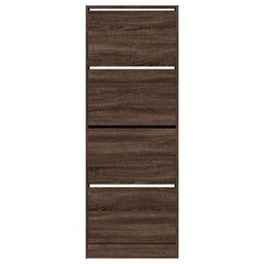 vidaXL Shoe Cabinet Brown Oak 60x21x163.5 cm Engineered Wood 5