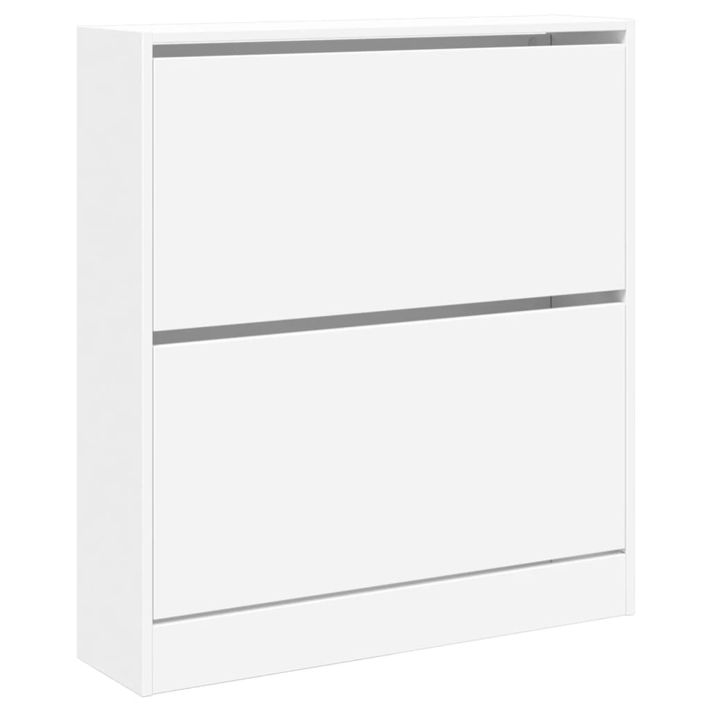 vidaXL Shoe Cabinet White 80x21x87.5 cm Engineered Wood 4