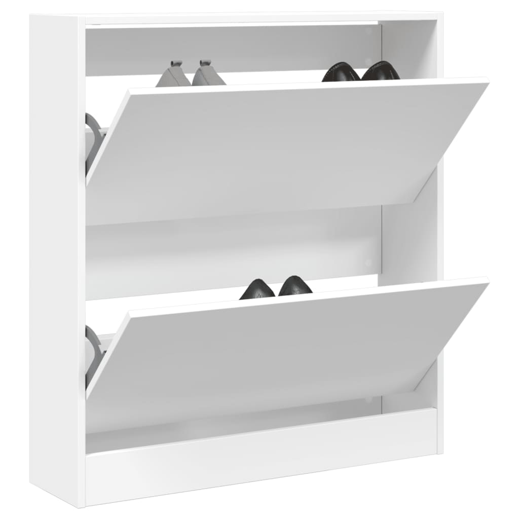 vidaXL Shoe Cabinet White 80x21x87.5 cm Engineered Wood 1