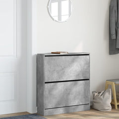 vidaXL Shoe Cabinet Concrete Grey 80x21x87.5 cm Engineered Wood 3