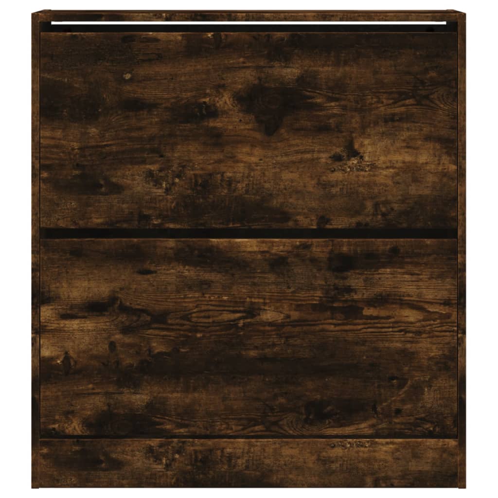 vidaXL Shoe Cabinet Smoked Oak 80x21x87.5 cm Engineered Wood 5