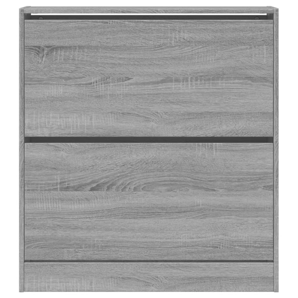 vidaXL Shoe Cabinet Grey Sonoma 80x21x87.5 cm Engineered Wood 5