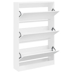 vidaXL Shoe Cabinet White 80x21x125.5 cm Engineered Wood 2