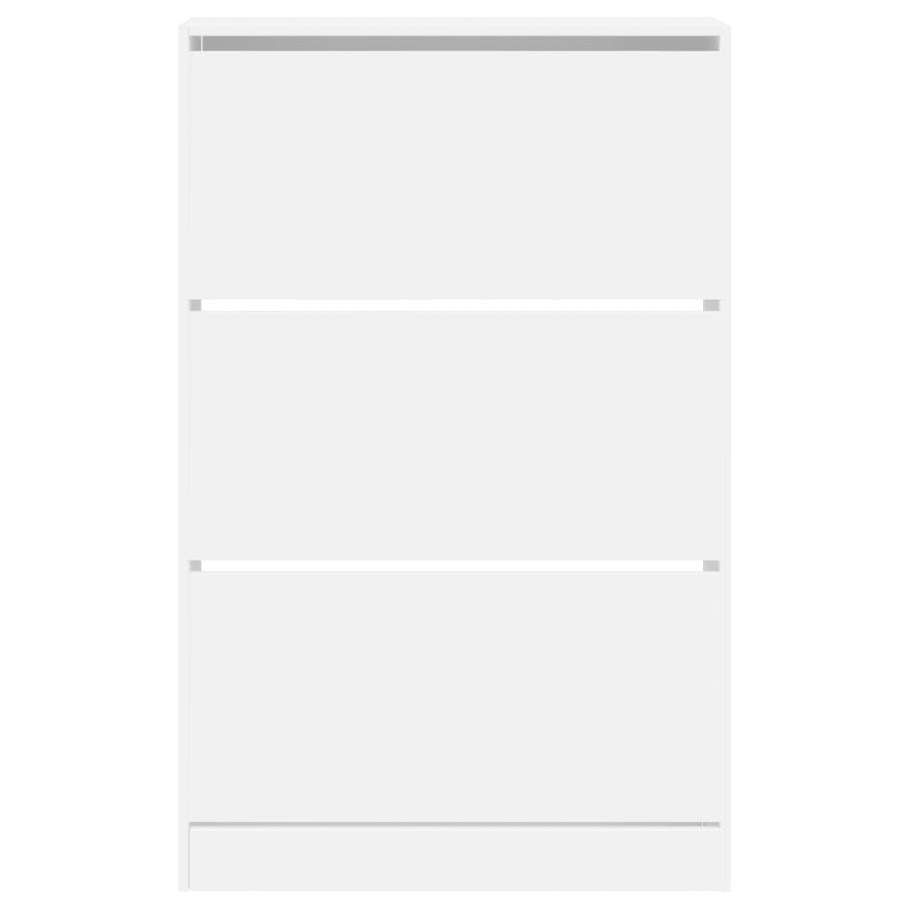 vidaXL Shoe Cabinet White 80x21x125.5 cm Engineered Wood 5