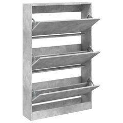 vidaXL Shoe Cabinet Concrete Grey 80x21x125.5 cm Engineered Wood 2