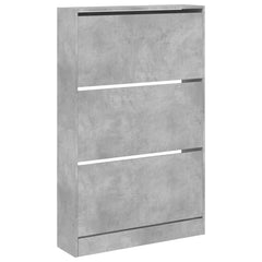 vidaXL Shoe Cabinet Concrete Grey 80x21x125.5 cm Engineered Wood 4