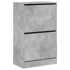 vidaXL Shoe Cabinet Concrete Grey 60x34x96.5 cm Engineered Wood 4
