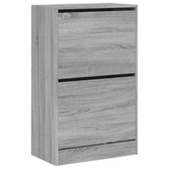 vidaXL Shoe Cabinet Grey Sonoma 60x34x96.5 cm Engineered Wood 4