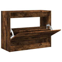 vidaXL Shoe Cabinet Smoked Oak 80x34x63 cm Engineered Wood 2