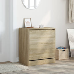 vidaXL Shoe Cabinet Sonoma Oak 60x42x69 cm Engineered Wood 3