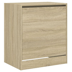 vidaXL Shoe Cabinet Sonoma Oak 60x42x69 cm Engineered Wood 4