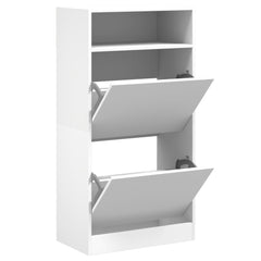 vidaXL Shoe Cabinet White 60x34x116 cm Engineered Wood 2