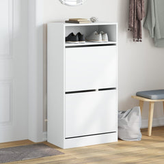 vidaXL Shoe Cabinet White 60x34x116 cm Engineered Wood 3