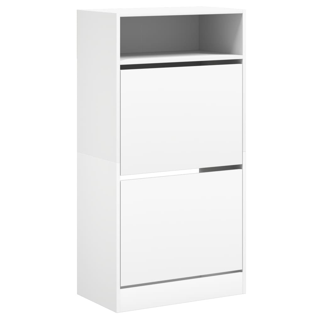 vidaXL Shoe Cabinet White 60x34x116 cm Engineered Wood 4