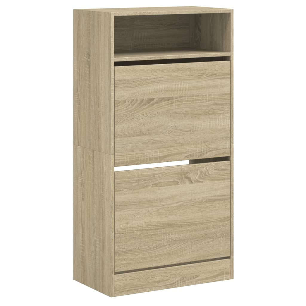 vidaXL Shoe Cabinet Sonoma Oak 60x34x116 cm Engineered Wood 4