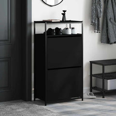 vidaXL Shoe Cabinet Black 3