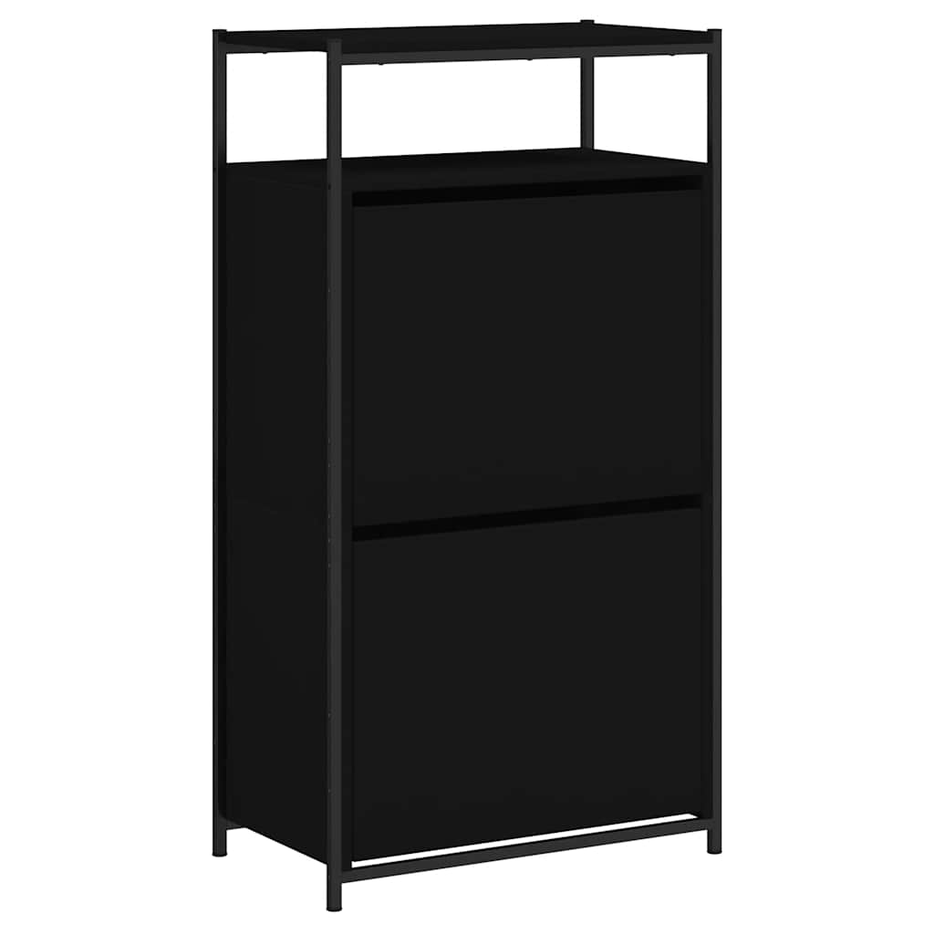 vidaXL Shoe Cabinet Black 4