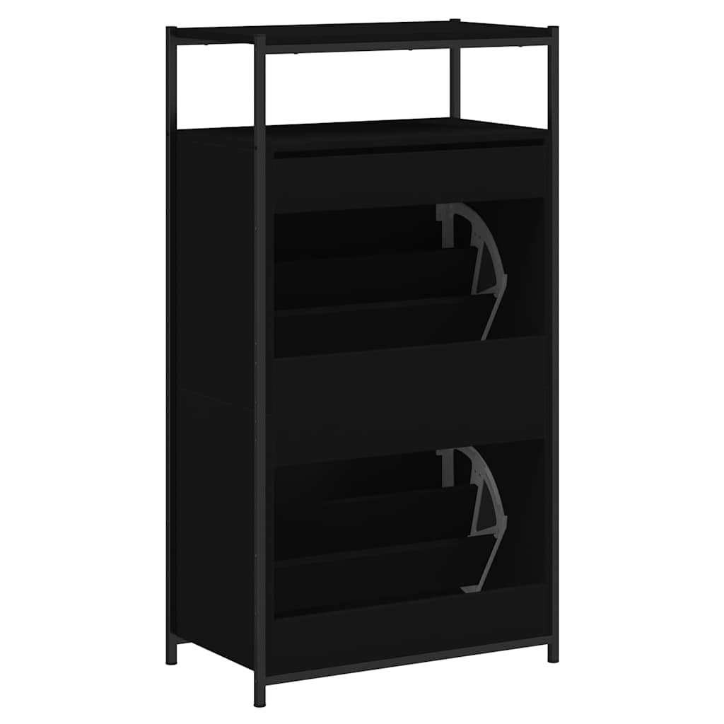 vidaXL Shoe Cabinet Black 6