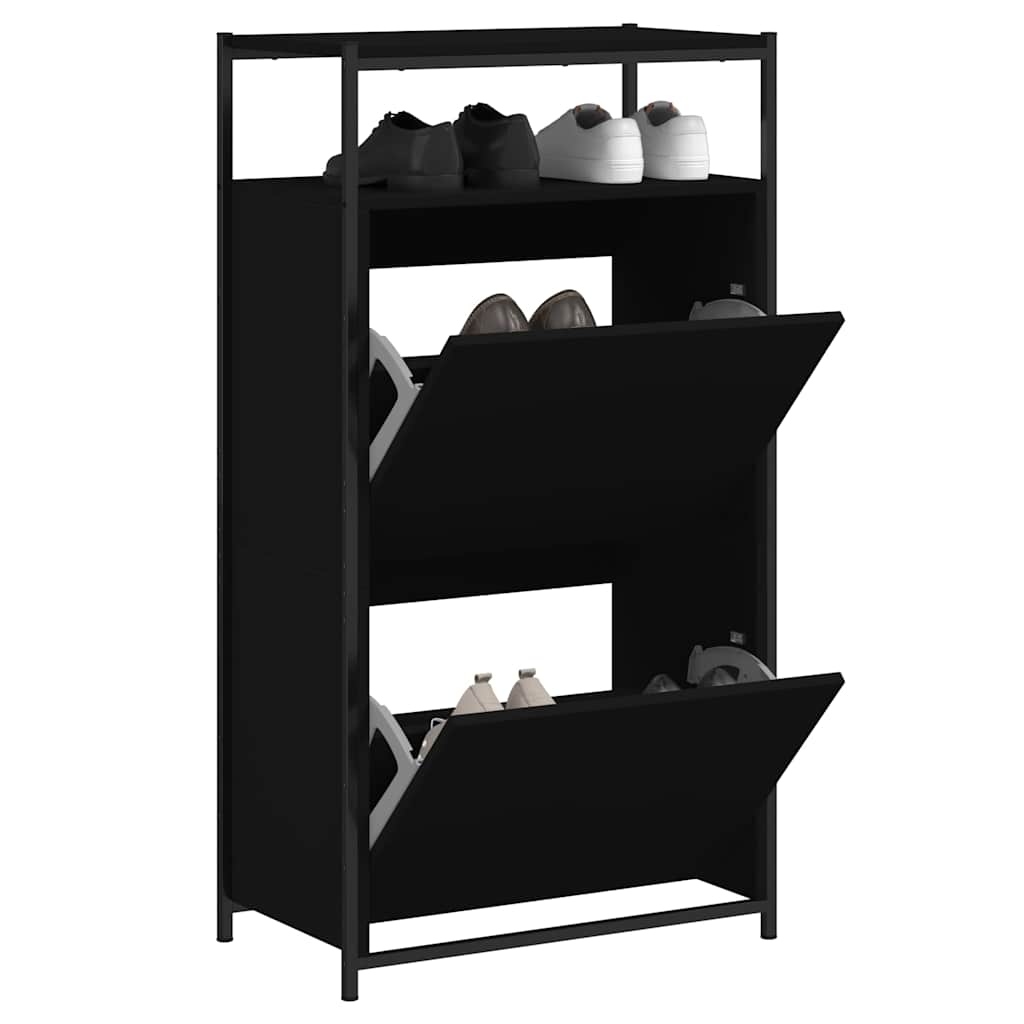 vidaXL Shoe Cabinet Black 1