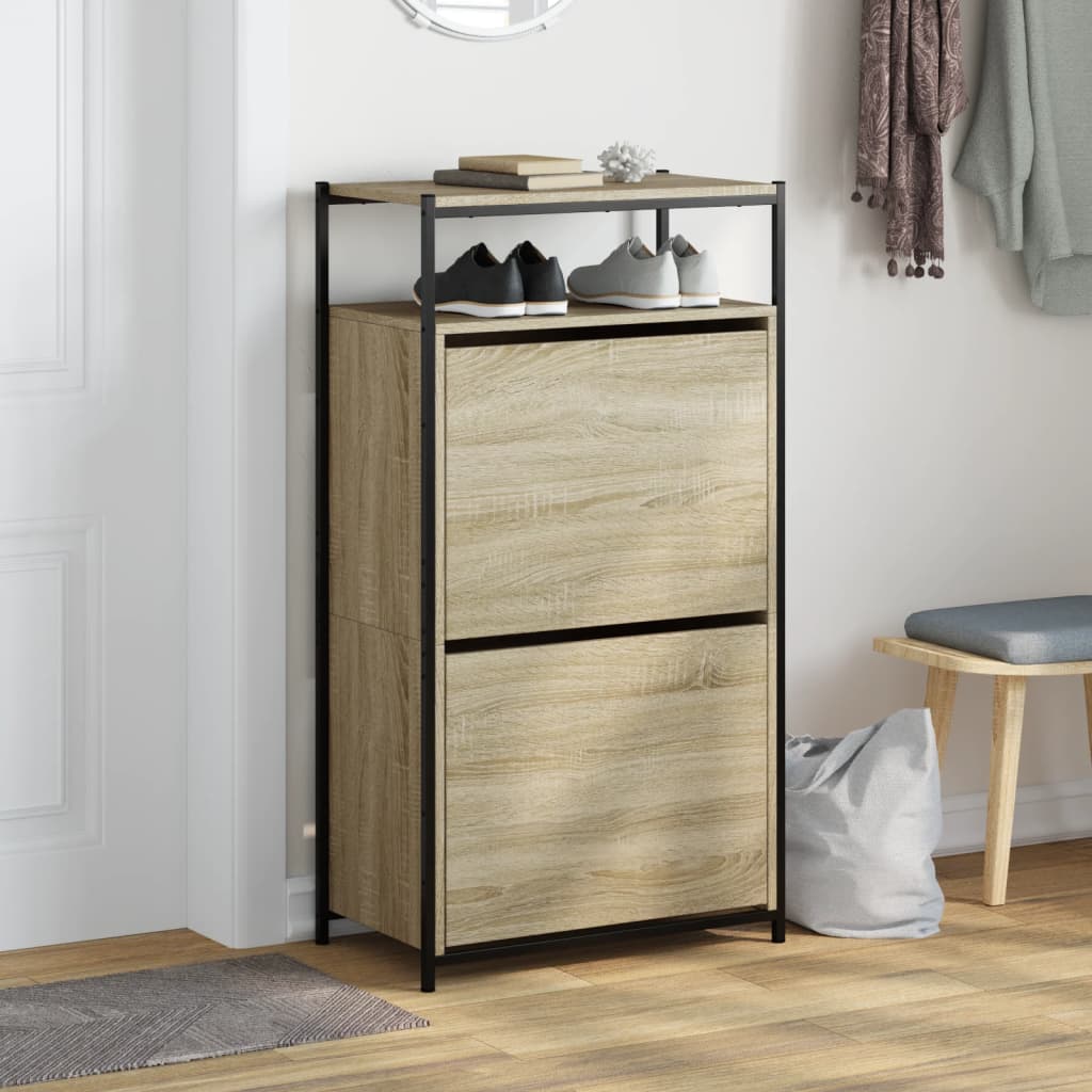 vidaXL Shoe Cabinet Sonoma Oak N/A 3