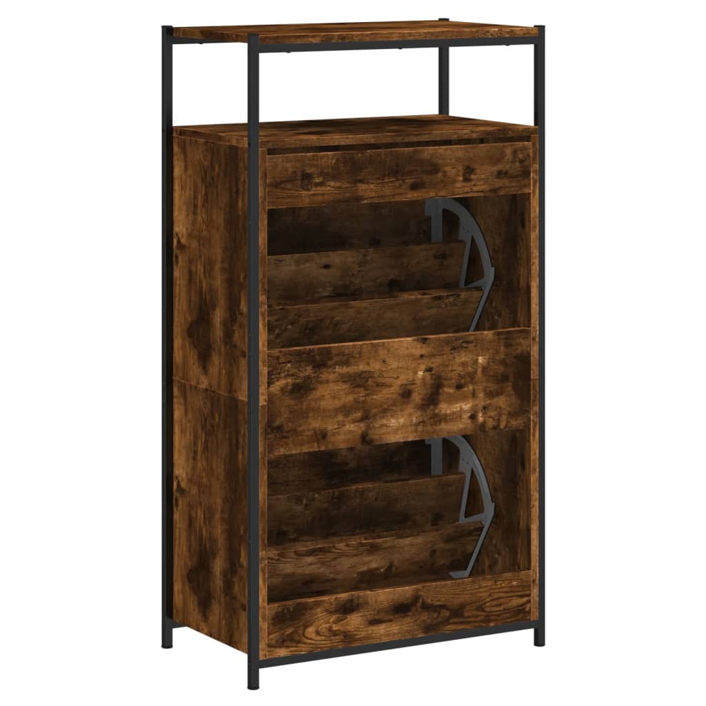 vidaXL Shoe Cabinet Smoked Oak 6
