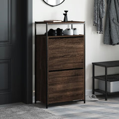 vidaXL Shoe Cabinet Brown Oak Stores multiple pairs of shoes 3